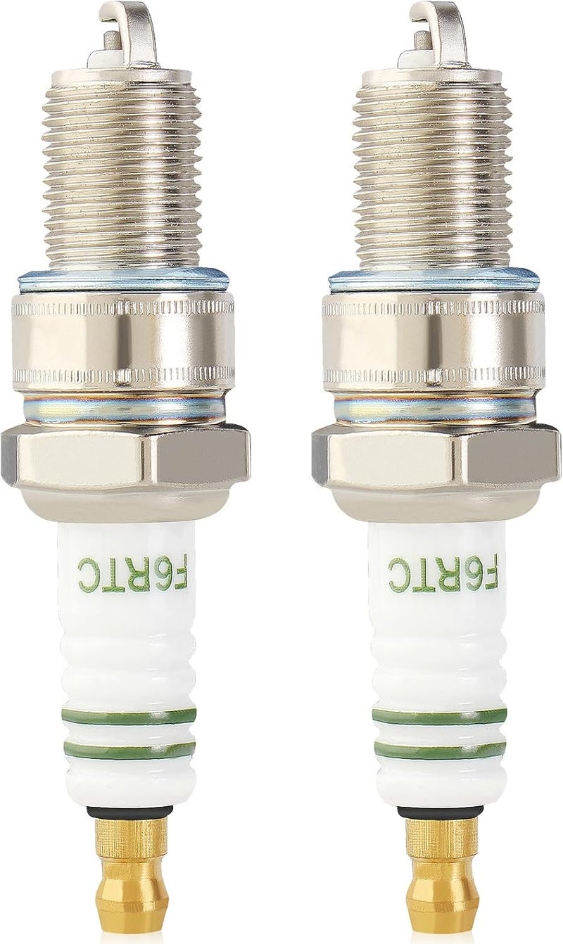 SOAJEE Spark Plug F6RTC Compatible with Champion 415 RN9YCC RN10YC Bosch WR6DC WR7DC 242229656 W175TR30 W200TR30 W7DCR WR6D WR6DP WR7D WR7DC2 WR8DC RN10Y RN9Y RN9YC OE004 OE006 Brisk LR15YC LR15Z 2PCS - Image 1